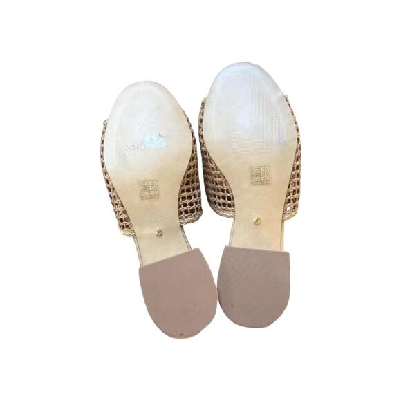 REVOLVE RAY CROCHET WOVEN BEIGE NUDE MULES SANDALS SZ. 8 - Picture 8 of 8